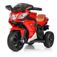 купить Детский электромобиль мотоцикл Bambi M 3912EL-3 с кожаным сиденьем колеса ЕВА (красный)
