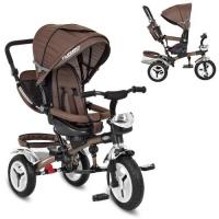 купить Трехколесный велосипед TurboTrike M 3200A-13 надувные колеса поворотный (шоколадный)