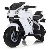 купить Мотоцикл для детей Bambi M 3637EL-1 с ручкой газа и кожаным сиденьем (белый)