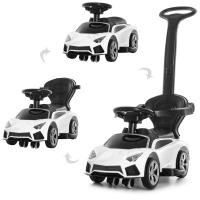 купить Детская каталка-толокар Lamborghini M 4070-1 с родительской ручкой 2в1 (белая)