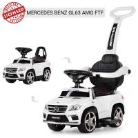 купить Детская машинка-качалка Mercedes AMG SX1578-1 с кожаным сиденьем (белая)