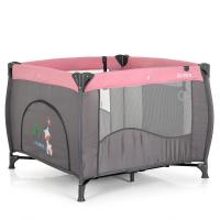 купить Квадратный манеж для детей El Camino ME 1030 ARENA Pink Len с входом (серо-розовый)