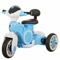 купить Мотоцикл M 3296L-4 трехколесный МР3, USB и кожаным сиденьем (синий)