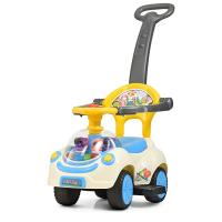 купить Детская каталка-толокар Q 07-3-4 машинка-каталка с родительской ручкой (бело-голубая)