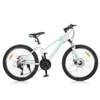 купить Спортивный велосипед 24 дюйма Profi G24ELEGANCE A24.3 (бело-голубой)