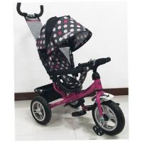 купить Трехколесный колясочный велосипед ITRIKE M 3113-6A-D резиновые колеса (розовый круги)