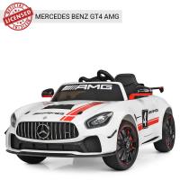 купить Спортивный детский электрокар Mercedes AMG M 4050EBLR-1 кожаное сиденье (белый)