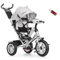 купить Детский трехколесный прогулочный велосипед TurboTrike M 3115HA-19 надувные колеса (серый)