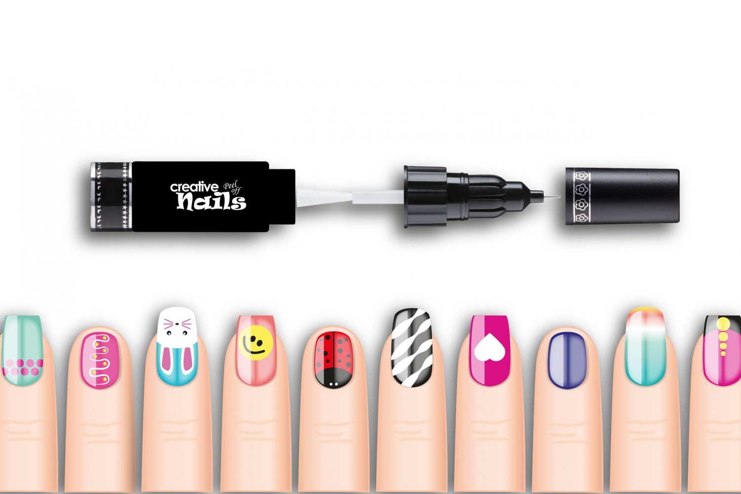 фото Детский лак-карандаш для ногтей Malinos Creative Nails на водной основе (2 цвета Морской волны + Сочный голубой)