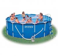 купить С фильтрующим насосом каркасный бассейн Metal Frame Pool Set Intex 56946 (457х122 см)  и аксессуарами