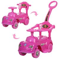 купить Каталка-толокар M 3274-1-8 со съемной родительской ручкой  (розовый)