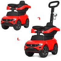 купить Детская машинка-каталка Volkswagen T-Roc 651-3 с ручкой и музыкой (красная)