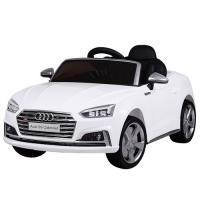 купить Детская машина Audi S5 Cabriolet M 3669EBLR-1 с кожаным сиденьем (белая)