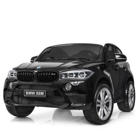 фото Детский джип BMW X6M JJ2168-2 с кожаным сиденьем (черный)
