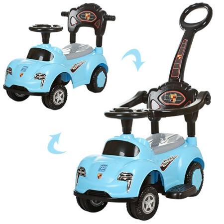 фото Каталка-толокар M 3274-4 со съемной родительской ручкой (синий)