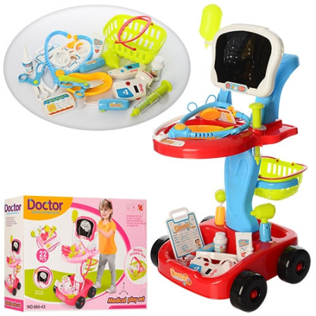 фото Игровой набор доктора 660-43-44 тележка с инструментами