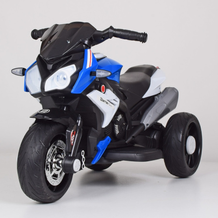 фото Детский электромотоцикл Bambi M 3991E-4 с колесами ЕВА (синий)