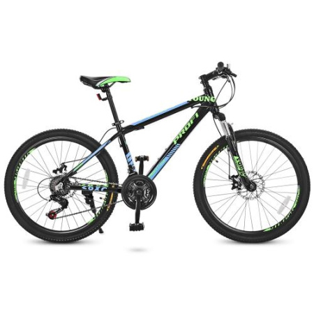 фото Спортивный велосипед 24 дюйма Profi G24YOUNG A24.3 (черно-салатово-голубой)