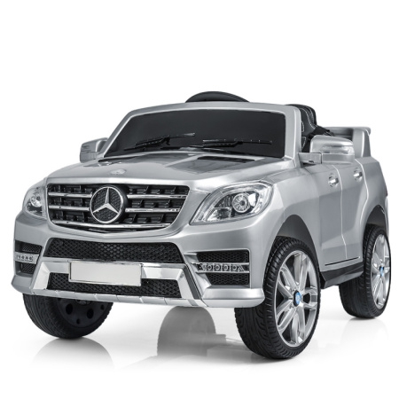 фото Детский джип Mercedes ML350 M 3568EBLRS-11 с кожаным сиденьем автопокраска (серебристый)