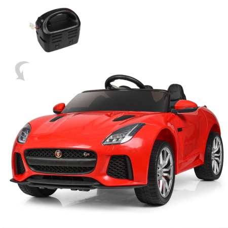 фото Детская машина Jaguar M 3994EBLR-3 полный привод и кожаное сиденье (красная)