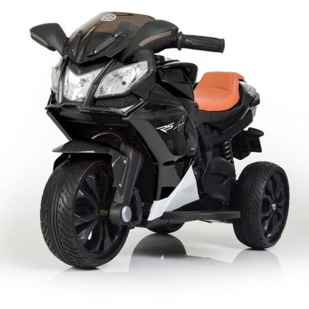 фото Детский электромобиль мотоцикл Bambi M 3912EL-2 с кожаным сиденьем колеса ЕВА (черный)