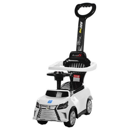 фото Детская каталка-толокар 2в1 BAMBI M 3593-1 родительская ручка подставка для ног (белая)