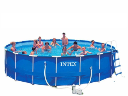 фото Семейный каркасный бассейн Metal Frame Pool Intex 57954, полная комплектация (549x122 см)