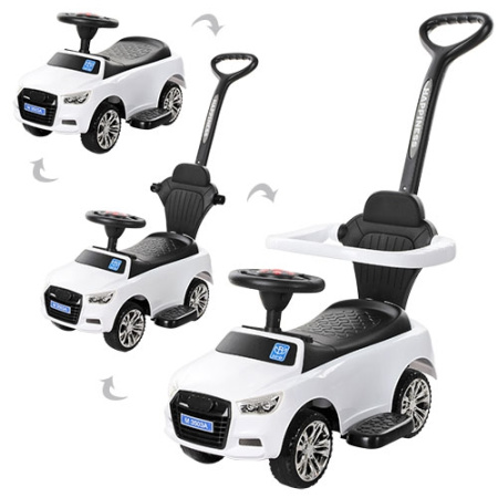 фото Детская каталка-толокар BAMBI M 3503A-1 с родительской ручкой (белый)