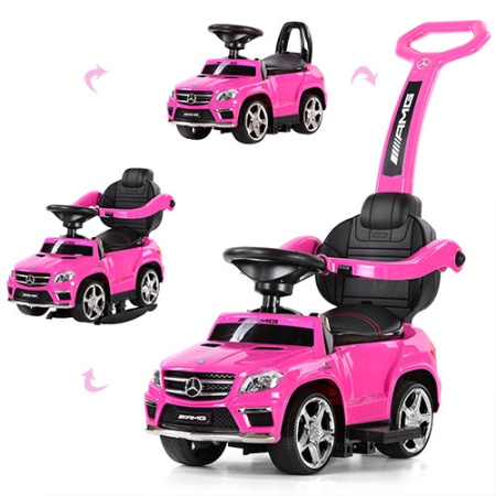 фото Детская машинка-качалка Mercedes AMG SX1578-8-2 с кожаным сиденьем (малиновая)