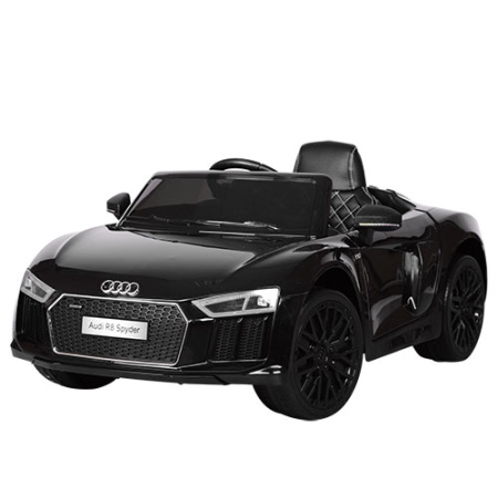 фото Детская машина Audi R8 Spyder JJ2198EBLR-2 с кожаным сиденьем и пультом (черная)