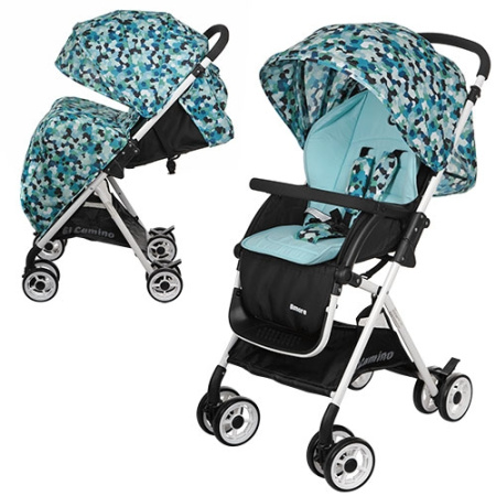 фото Коляска детская AMORE M 3405-12 прогулочная с чехлом (голубой)