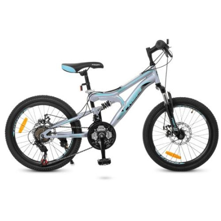 фото Спортивный велосипед 20 дюймов Profi G20DAMPER S20.5 (черно-серо-бирюзовый)