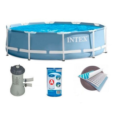 фото Каркасный бассейн Intex 28718 с аксессуарами (366-98 см)