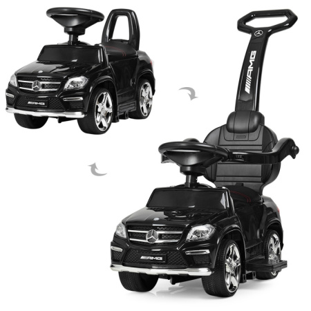 фото Детская машинка-качалка Mercedes AMG SX1578-2 с кожаным сиденьем (черная)