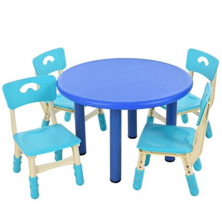 фото Детский столик со стульчиками TABLE2-4 регулируемая высота (синий)