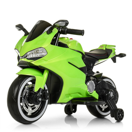 фото Детский мотобайк Ducati M 4104ELS-5 колеса ЕВА и автопокраска (зеленый)