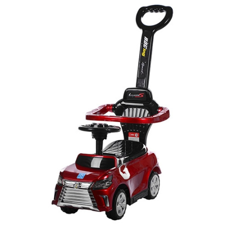 фото Каталка-толокар для детей 2в1 BAMBI M 3593S-3 с родительской ручкой автокраска (красная)