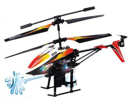 фото Вертолёт на радиоуправлении 3-к WL Toys V319 SPRAY водяная пушка (оранжевый)