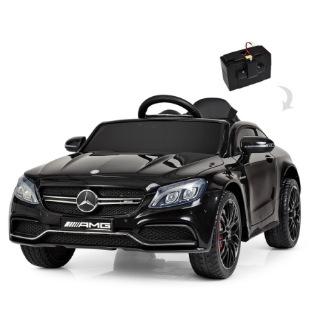 фото Спортивный электромобиль Mercedes AMG M 4010EBLR-2 с кожаным сиденьем (черный)