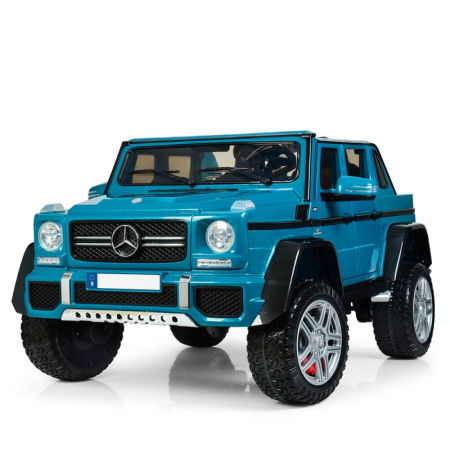 фото Детский полноприводный джип Mercedes Maybach M 4000EBLR-4 кожаное сиденье (синий)