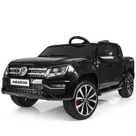фото Детский джип Volkswagen Amarok M 3894EBLR-2 полный привод кожаный руль и сиденье (черный)