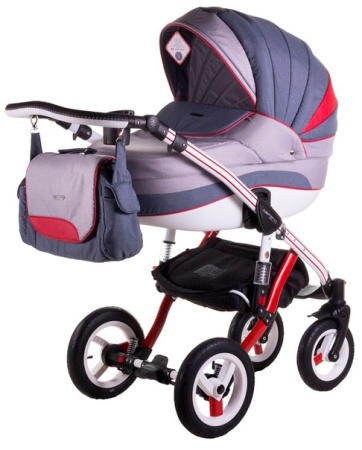 фото Коляска 2 в 1 Adamex Aspena Grand Prix Collection red-white 620255