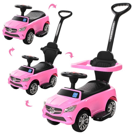 фото Детская каталка-толокар BAMBI M 3503C-8 с родительской ручкой (розовый)