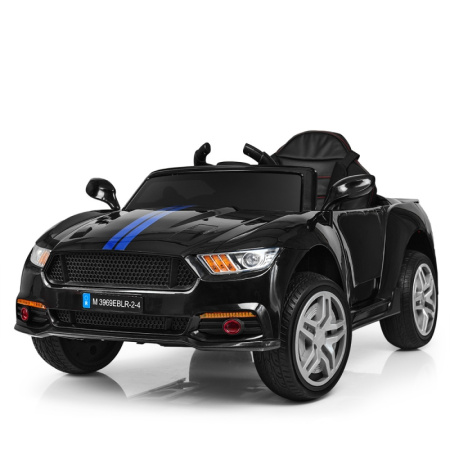 фото Детская электромашина Bambi M 3969EBLR-2-4 кожаное сиденье (черно-синяя)