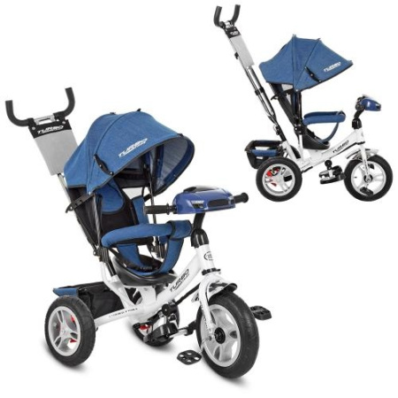 фото Детский велосипед три надувных колеса Turbotrike M 3115HAJ-7 джинс (белый)