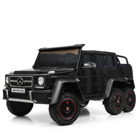 фото Шестиколесный джип для детей Mercedes G63 AMG M 3971EBLR-2 с кожаным сиденьем (черный)