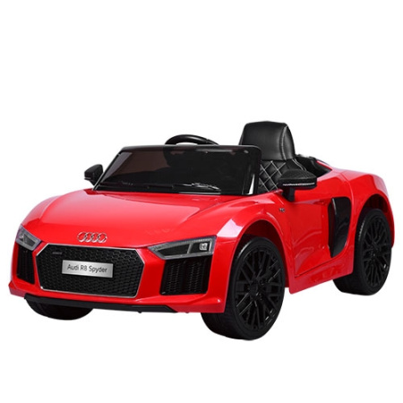 фото Детская машина Audi R8 Spyder JJ2198EBLR-3 с кожаным сиденьем и пультом (красная)