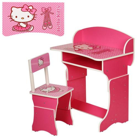 фото Детская парта 301-16 регулируемая по высоте Hello Kitty (малиновая)