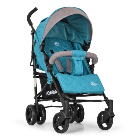 фото Прогулочная коляска для детей El Camino ME 1013L RUSH Turquoise трость лен (бирюзовая)