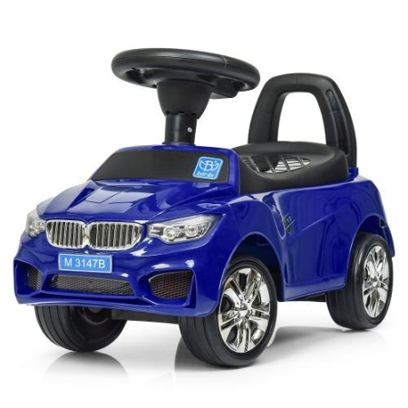 фото Каталка-толокар машинка для детей Bambi BMW M 3147B(MP3)-4 с багажником (синяя)